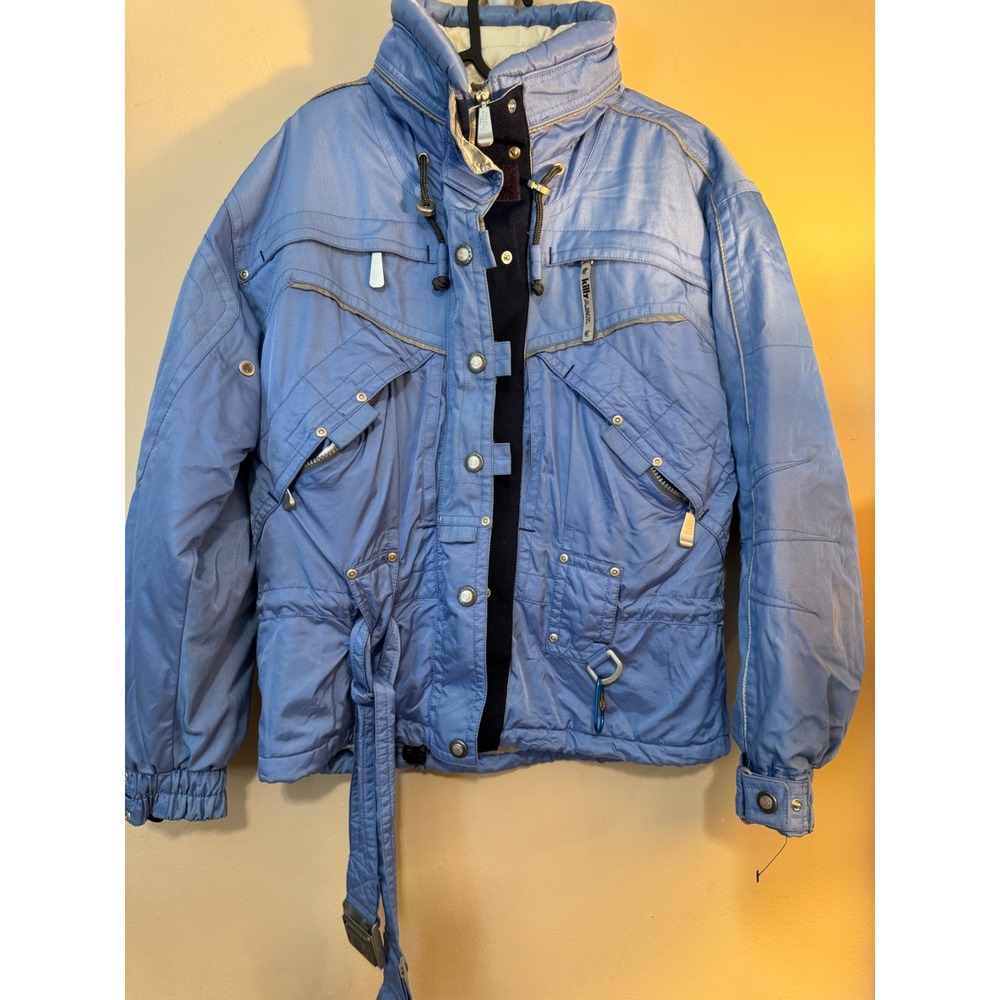 Killy Master Tech AWT Vintage Ski Jacket Blue Belted Utility Winter Coat Womens.